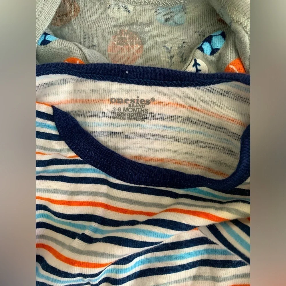 Onesies Brand Striped and Sports Print Baby Onesies